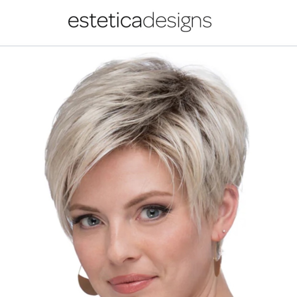 NWT ESTETICA DESIGNS JETT FRONT LACE LINE WIG SHORT HAIR IN SUNLIT BLONDE - Picture 4 of 17